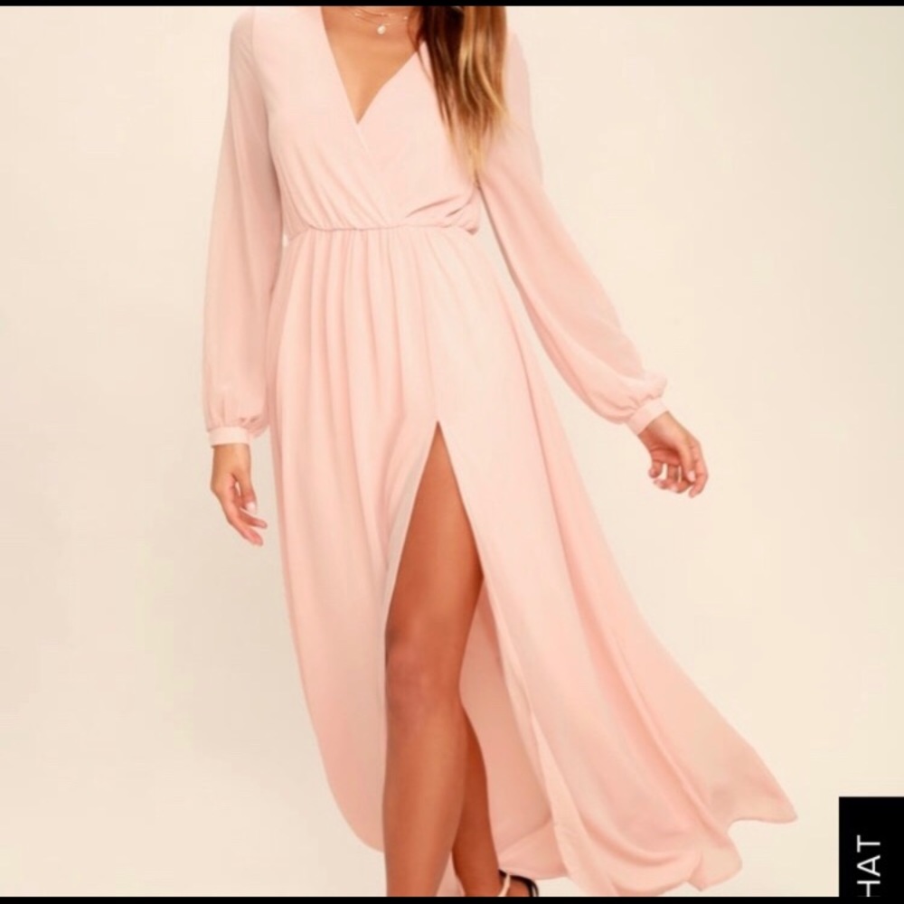 Blush long sleeve dress